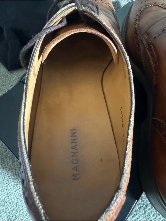 Magnanni Men\'s Tan/Burnt Orange Leather Wingtip Derbys main image 11